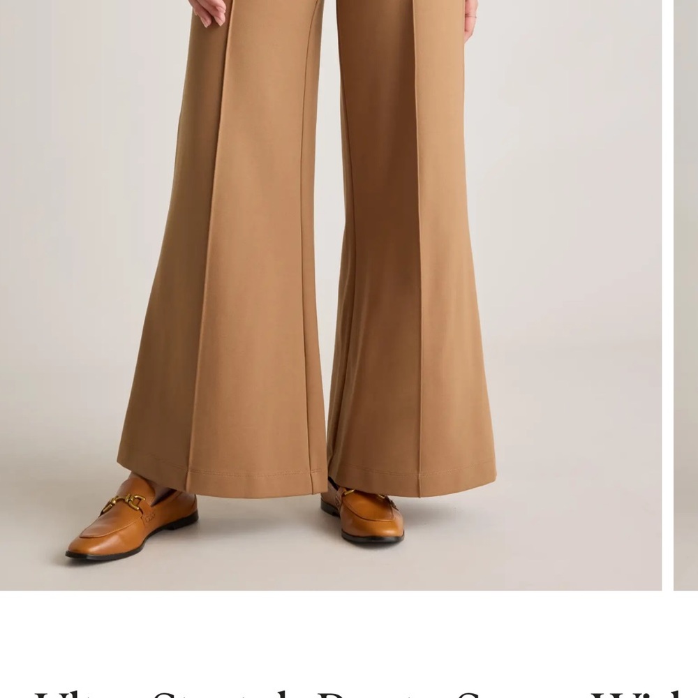 NWT Quince Ultra-Stretch Ponte Super Wide Leg Pants - butterscotch